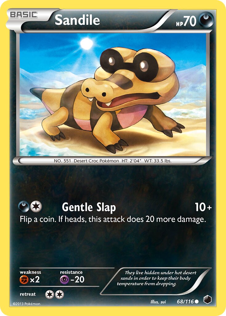 Sandile 068/116 — Plasma Freeze (English Pokémon TCG card)