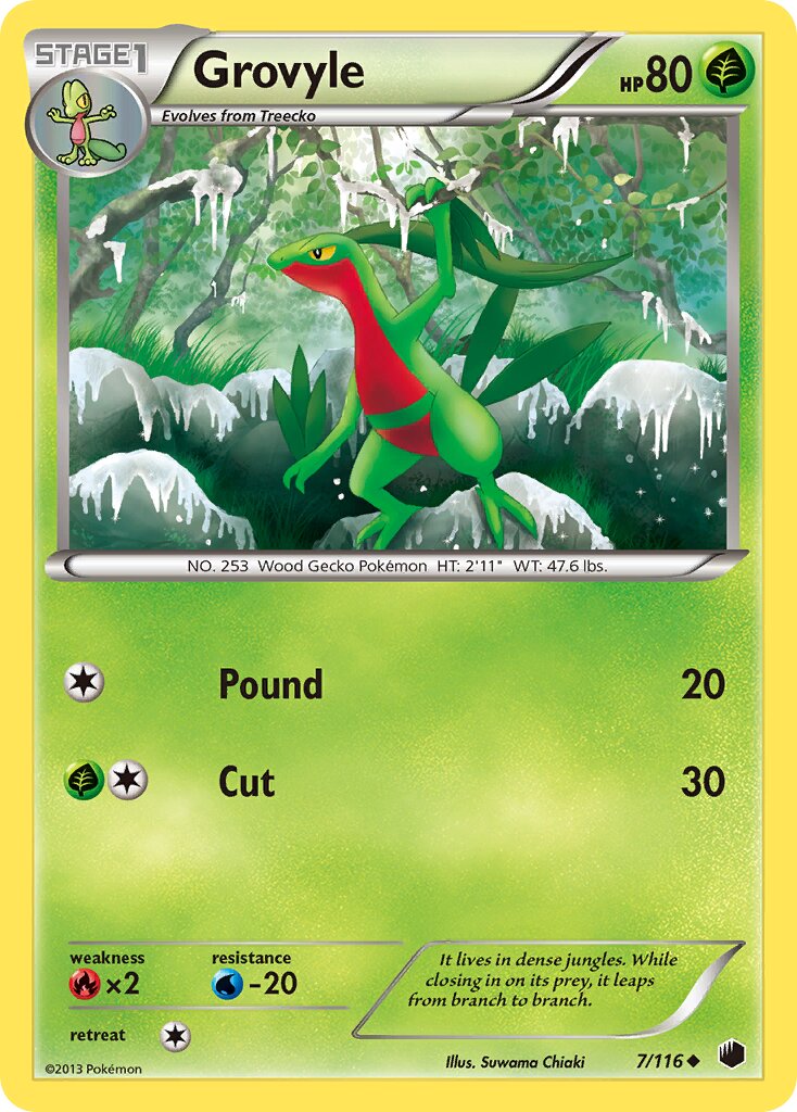 Grovyle 007/116 — Plasma Freeze (English Pokémon TCG card)