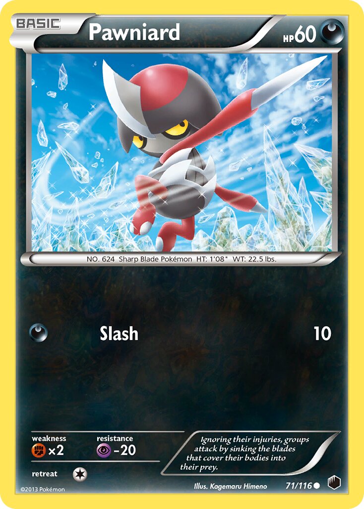 Pawniard 071/116 — Plasma Freeze (English Pokémon TCG card)
