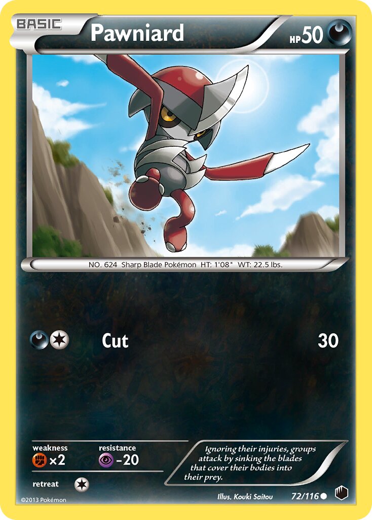 Pawniard 072/116 — Plasma Freeze (English Pokémon TCG card)