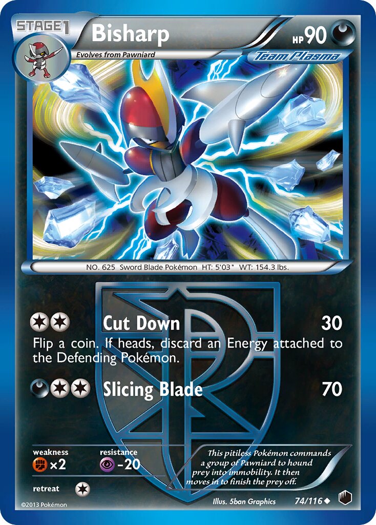 Bisharp 074/116 — Plasma Freeze (English Pokémon TCG card)