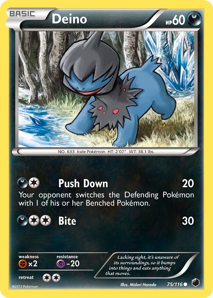 Deino 075/116 — Plasma Freeze (English Pokémon TCG card)