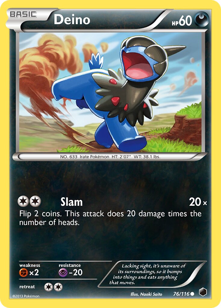 Deino 076/116 — Plasma Freeze (English Pokémon TCG card)