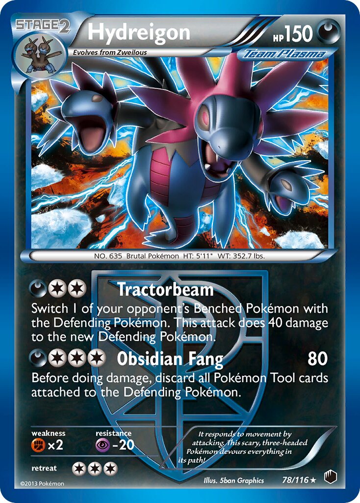Hydreigon 078/116 — Plasma Freeze (English Pokémon TCG card)