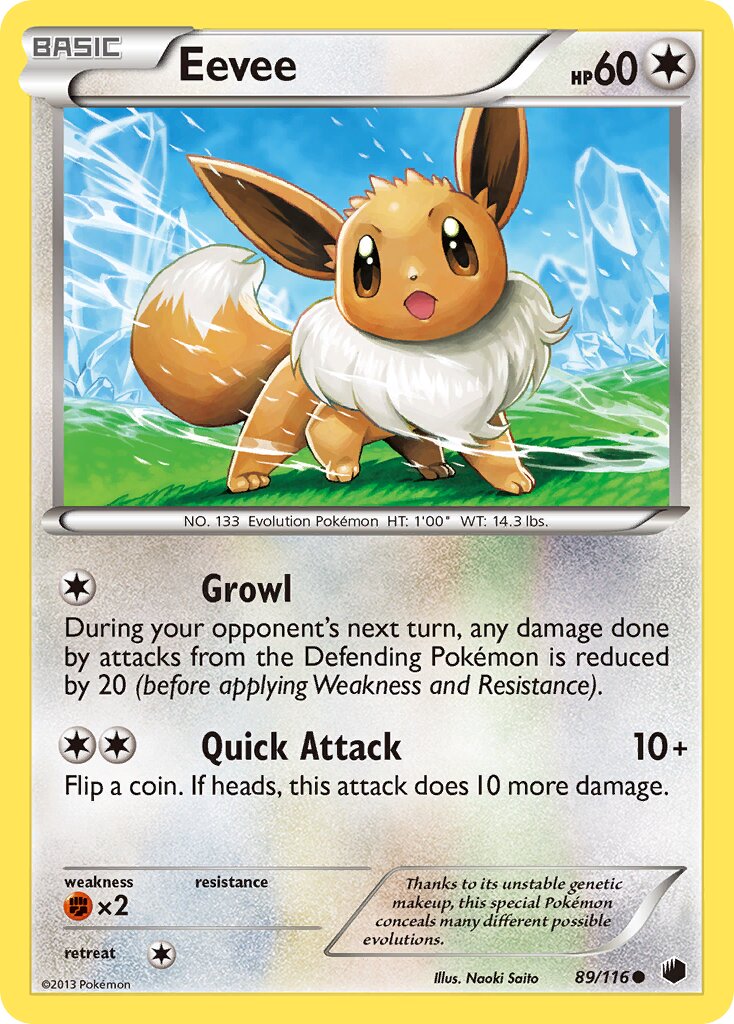 Eevee 089/116 — Plasma Freeze (English Pokémon TCG card)