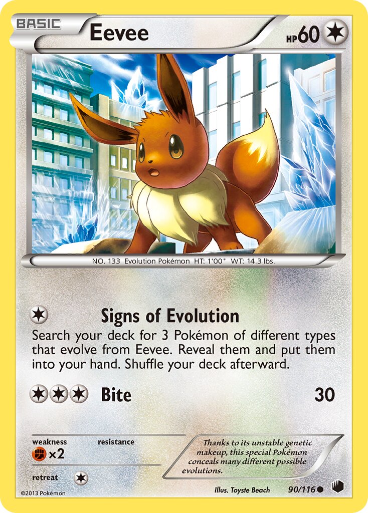 Eevee 090/116 — Plasma Freeze (English Pokémon TCG card)
