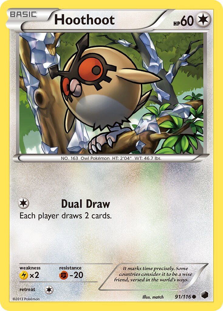 Hoothoot 091/116 — Plasma Freeze (English Pokémon TCG card)