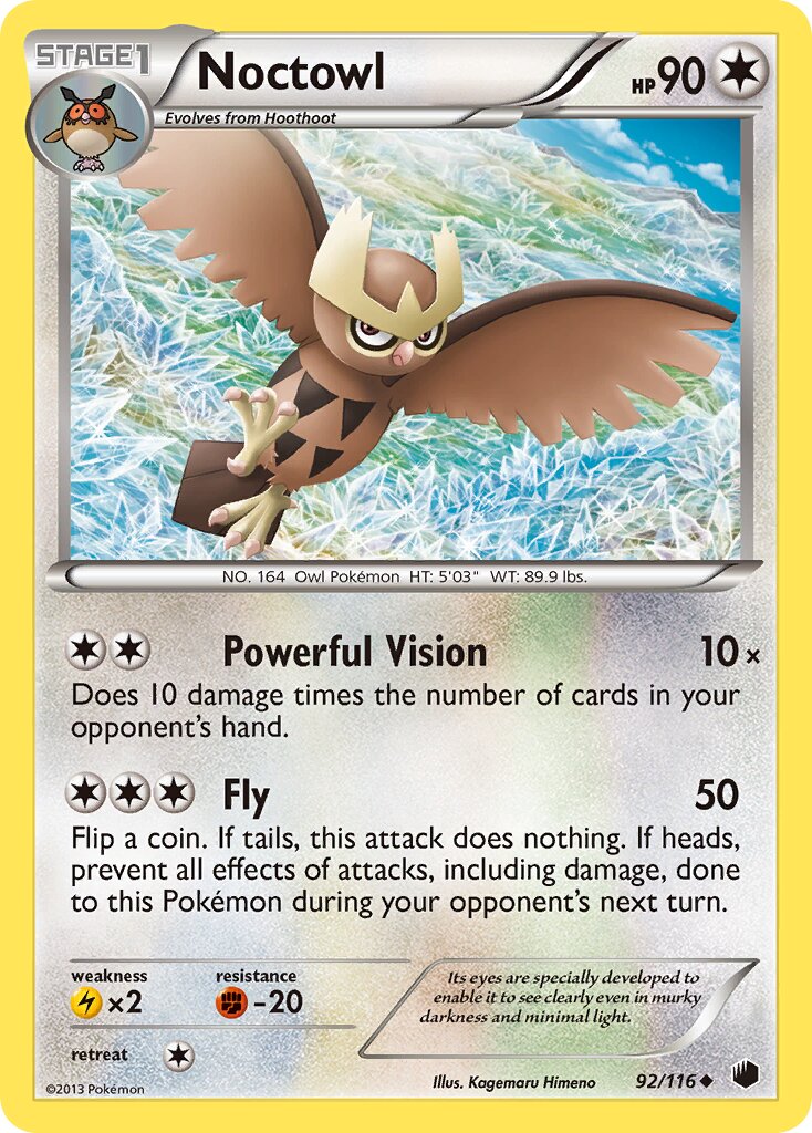 Noctowl 092/116 — Plasma Freeze (English Pokémon TCG card)