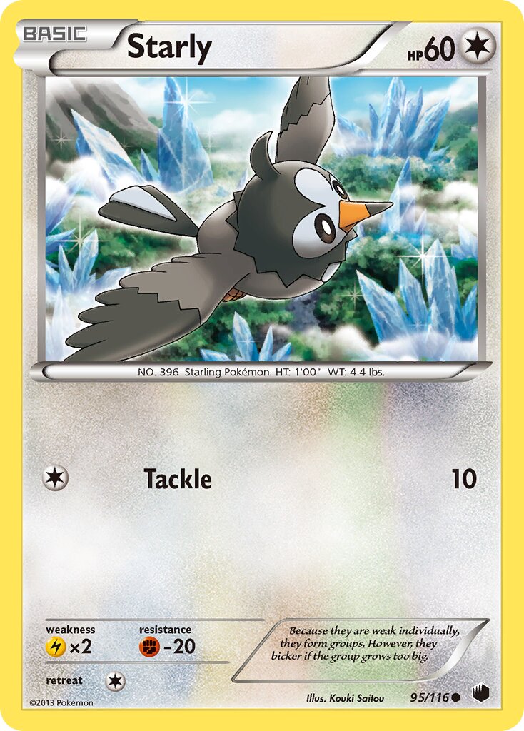 Starly 095/116 — Plasma Freeze (English Pokémon TCG card)
