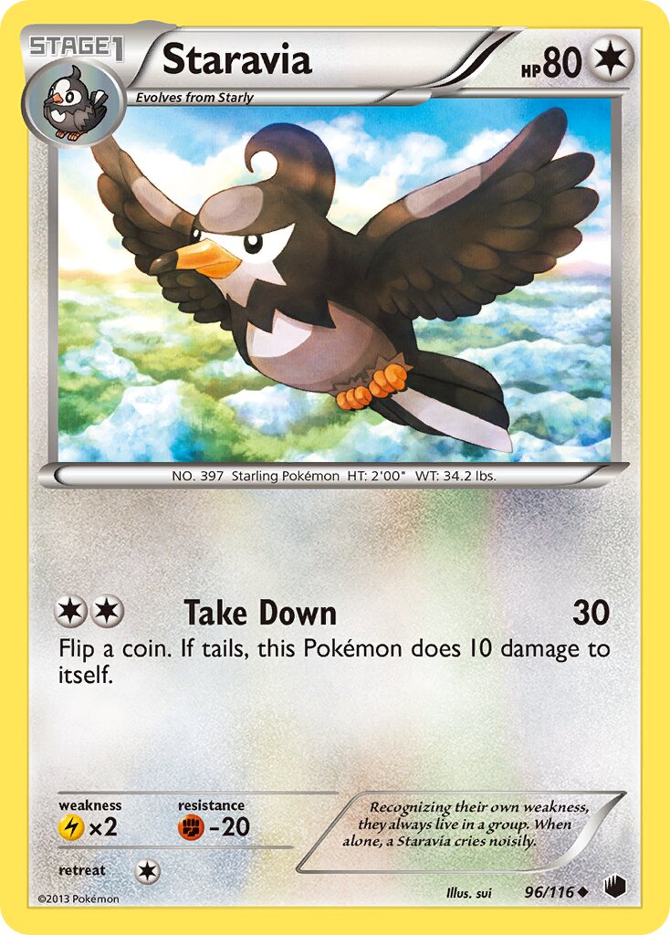 Staravia 096/116 — Plasma Freeze (English Pokémon TCG card)