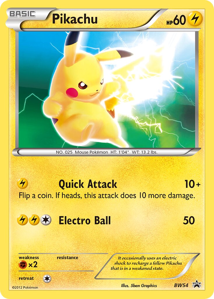 Pikachu BW54 — Black & White Promos (English Pokémon TCG card)