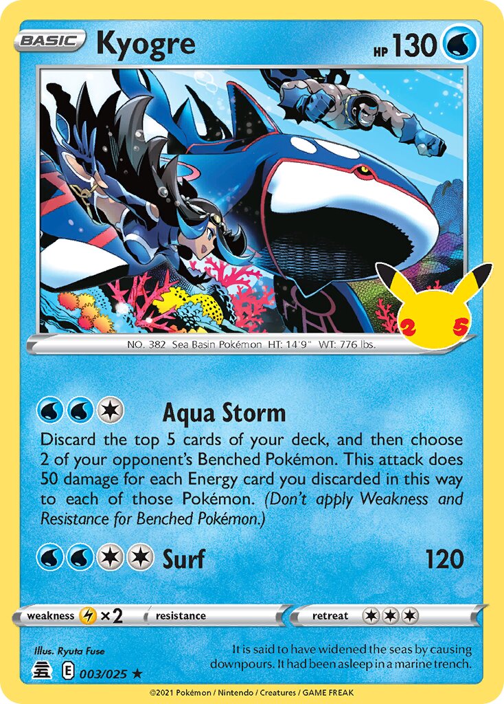 Kyogre 003/50 — Celebrations (English Pokémon TCG card)