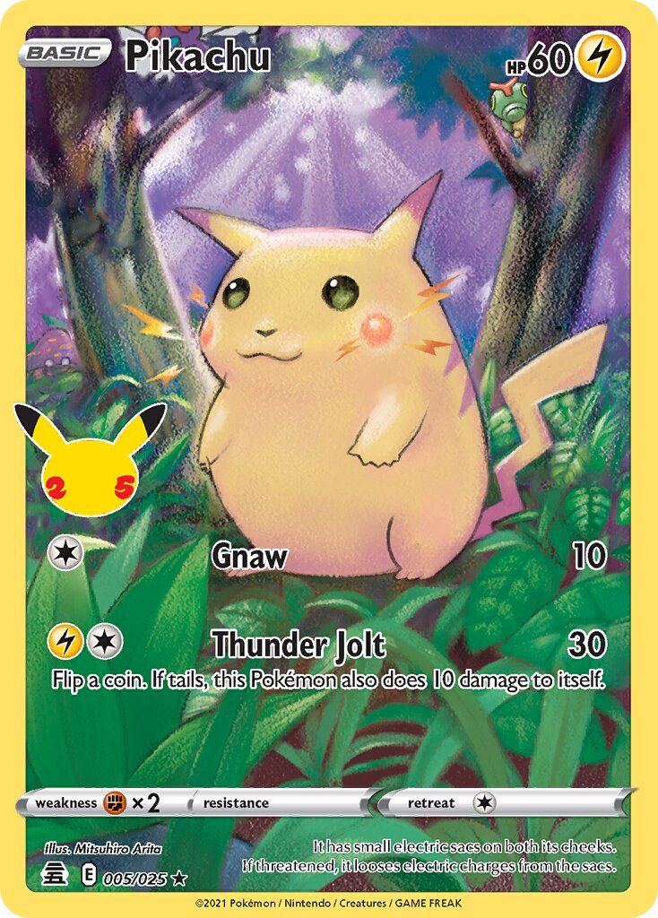 Pikachu 005/50 — Celebrations (English Pokémon TCG card)