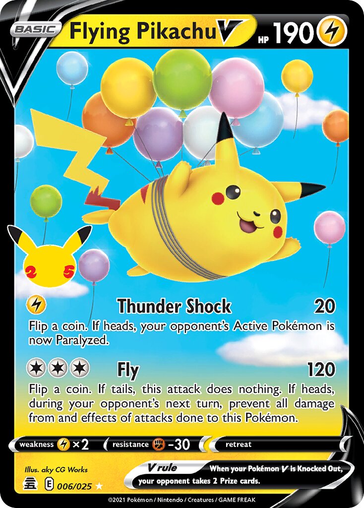 Flying Pikachu V 006/50 — Celebrations (English Pokémon TCG card)