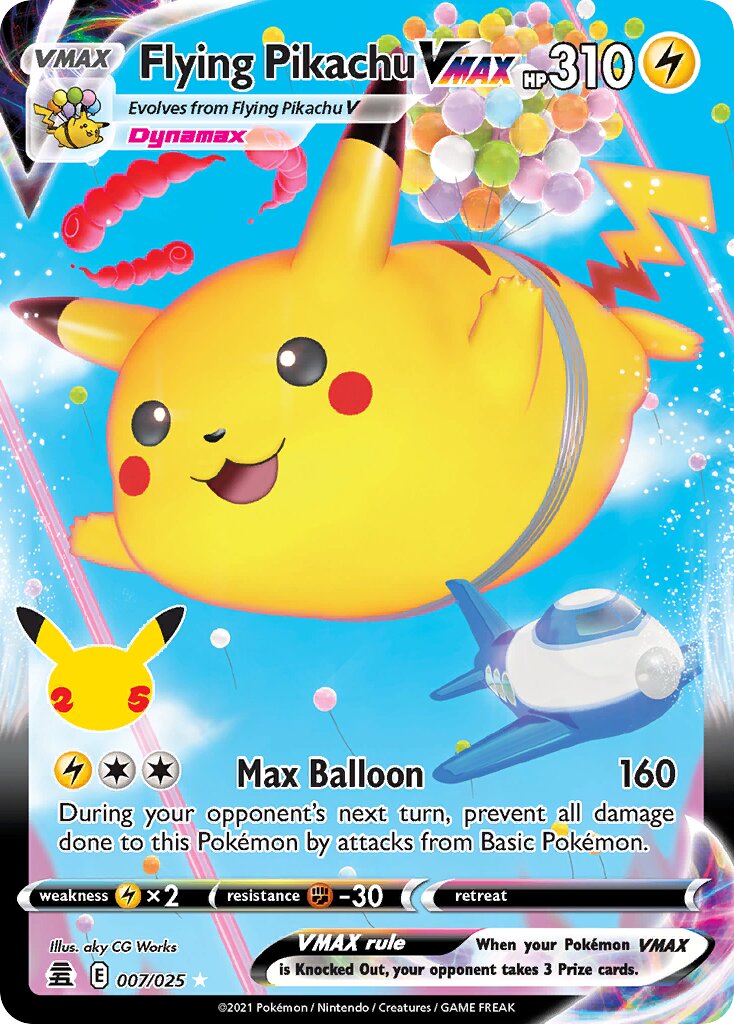 Flying Pikachu VMAX 007/50 — Celebrations (English Pokémon TCG card)