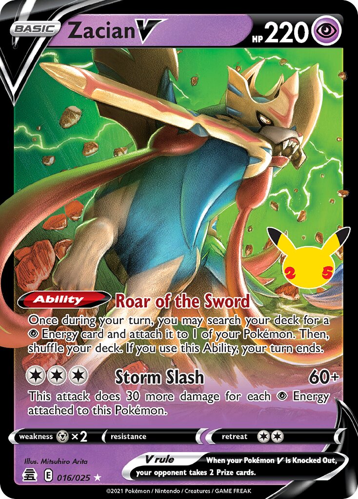 Zacian V 016/50 — Celebrations (English Pokémon TCG card)