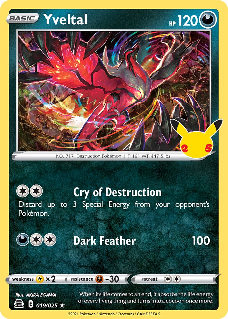Yveltal 019/50 — Celebrations (English Pokémon TCG card)