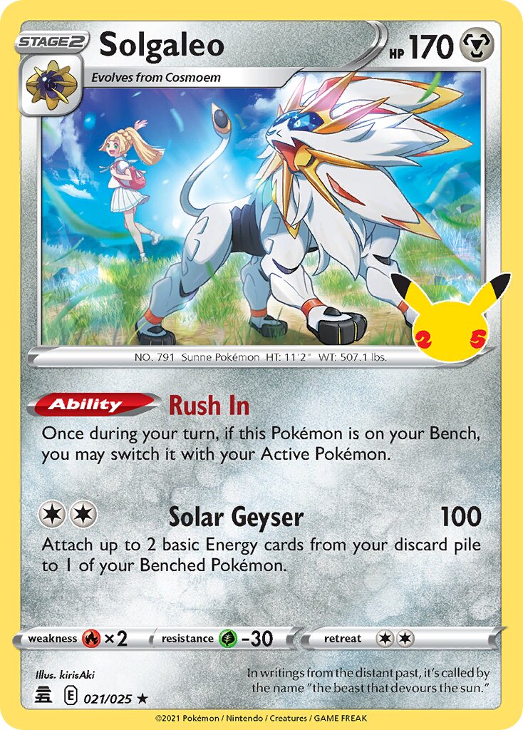 Solgaleo 021/50 — Celebrations (English Pokémon TCG card)