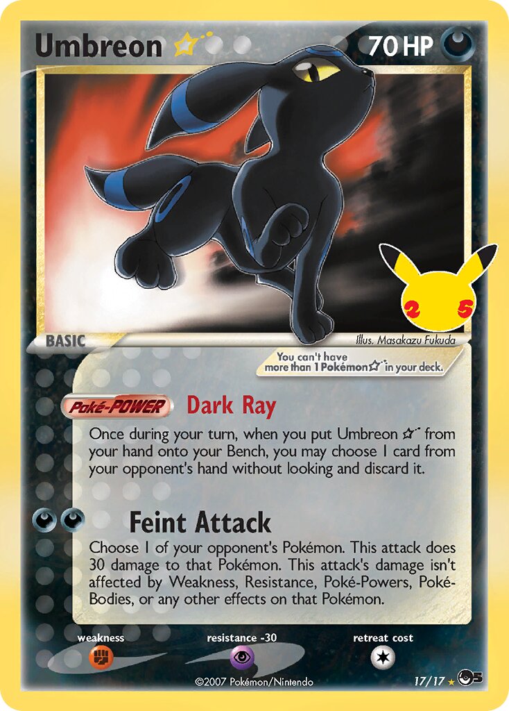 Umbreon ☆ 017/50 — Celebrations (English Pokémon TCG card)