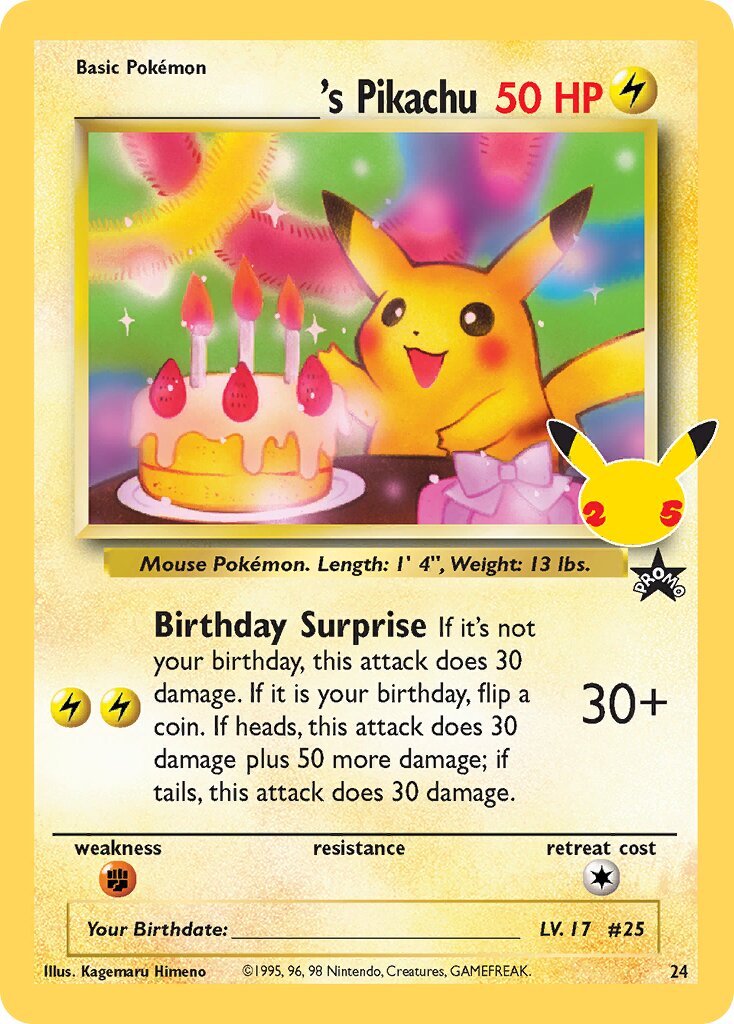 Pikachu 024/50 — Celebrations (English Pokémon TCG card)