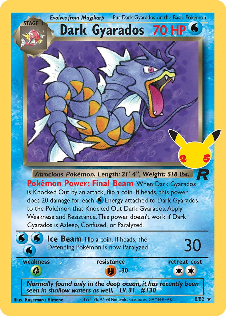 Dark Gyarados 008/50 — Celebrations (English Pokémon TCG card)
