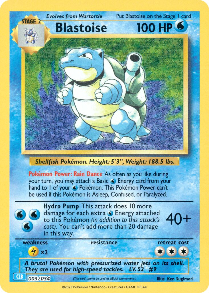 Blastoise 003 — Pokémon TCG Classic (Blastoise) (English Pokémon TCG card)