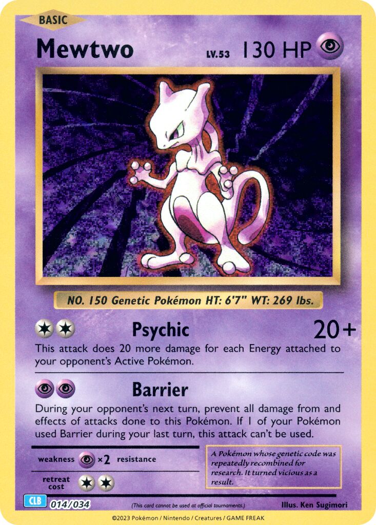 Mewtwo 014 — Pokémon TCG Classic (Blastoise) (English Pokémon TCG card)