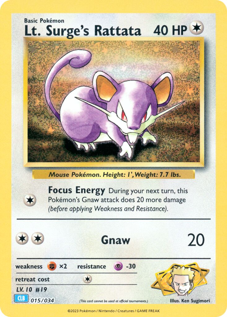 Lt. Surge's Rattata 015 — Pokémon TCG Classic (Blastoise) (English Pokémon TCG card)