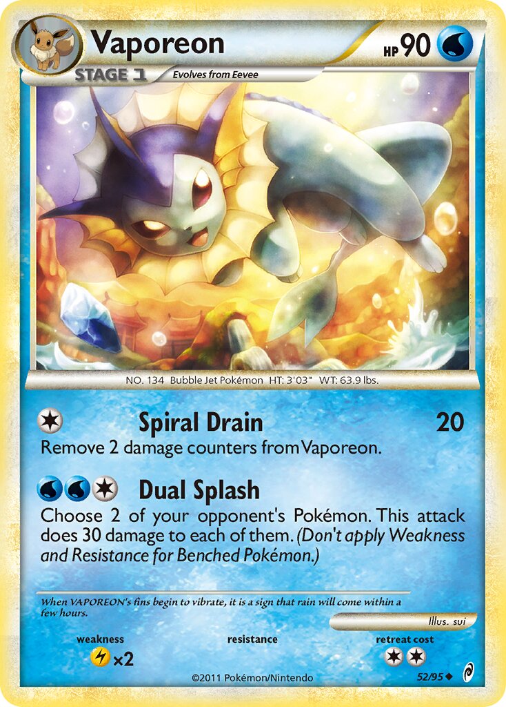 Vaporeon 052/106 — Call of Legends (English Pokémon TCG card)