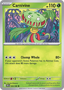 Carnivine 004/86 — Chaos Rising (English Pokémon TCG card)