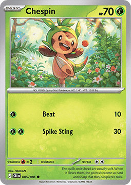 Chespin 005/86 — Chaos Rising (English Pokémon TCG card)