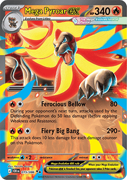 Mega Pyroar ex 015/86 — Chaos Rising (English Pokémon TCG card)