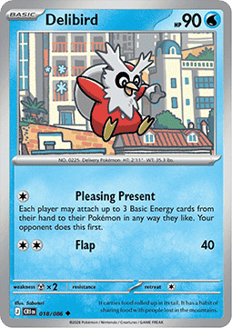 Delibird 018/86 — Chaos Rising (English Pokémon TCG card)