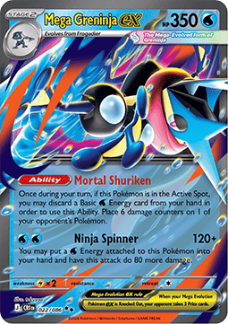Mega Greninja ex 022/86 — Chaos Rising (English Pokémon TCG card)