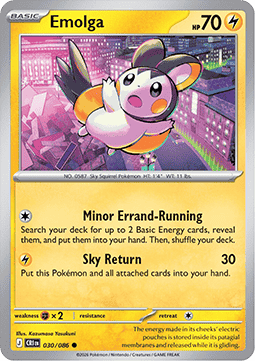 Emolga 030/86 — Chaos Rising (English Pokémon TCG card)