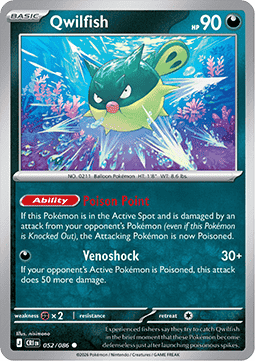 Qwilfish 052/86 — Chaos Rising (English Pokémon TCG card)