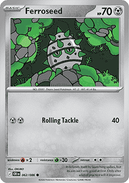Ferroseed 062/86 — Chaos Rising (English Pokémon TCG card)