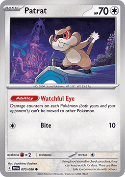Patrat 070/86 — Chaos Rising (English Pokémon TCG card)
