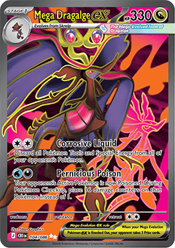 Mega Dragalge ex 104/86 — Chaos Rising (English Pokémon TCG card)