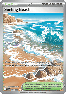 Surfing Beach 114/86 — Chaos Rising (English Pokémon TCG card)