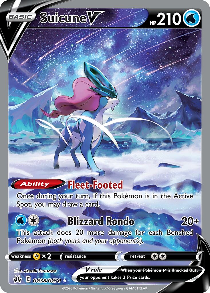 Suicune V 038 — Crown Zenith (Galarian Gallery) (English Pokémon TCG card)