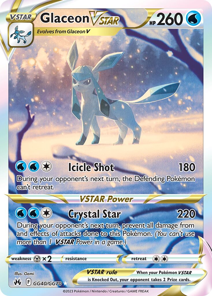 Glaceon VSTAR 040 — Crown Zenith (Galarian Gallery) (English Pokémon TCG card)