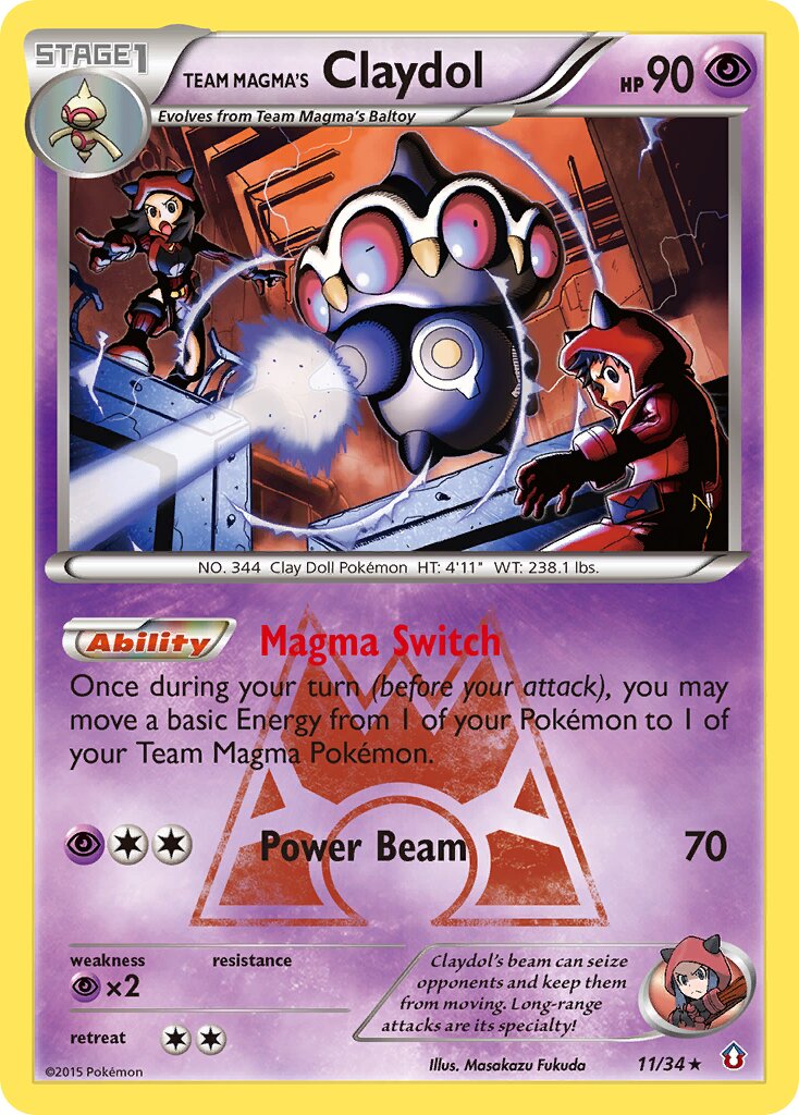 Team Magma's Claydol 011/34 — Double Crisis (English Pokémon TCG card)