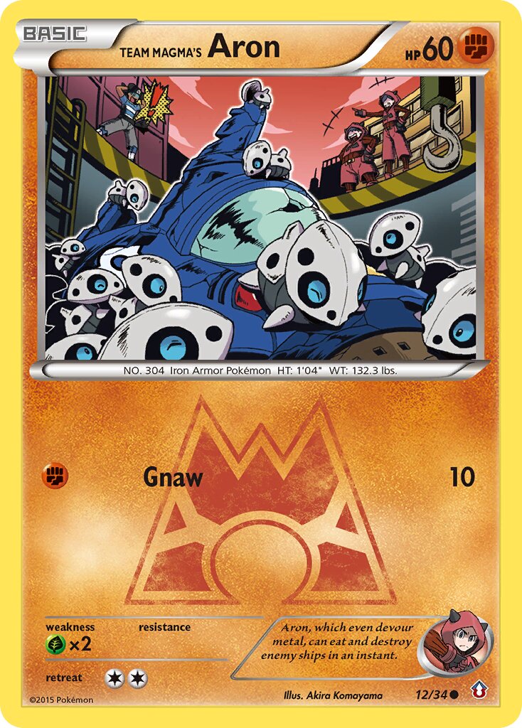 Team Magma's Aron 012/34 — Double Crisis (English Pokémon TCG card)