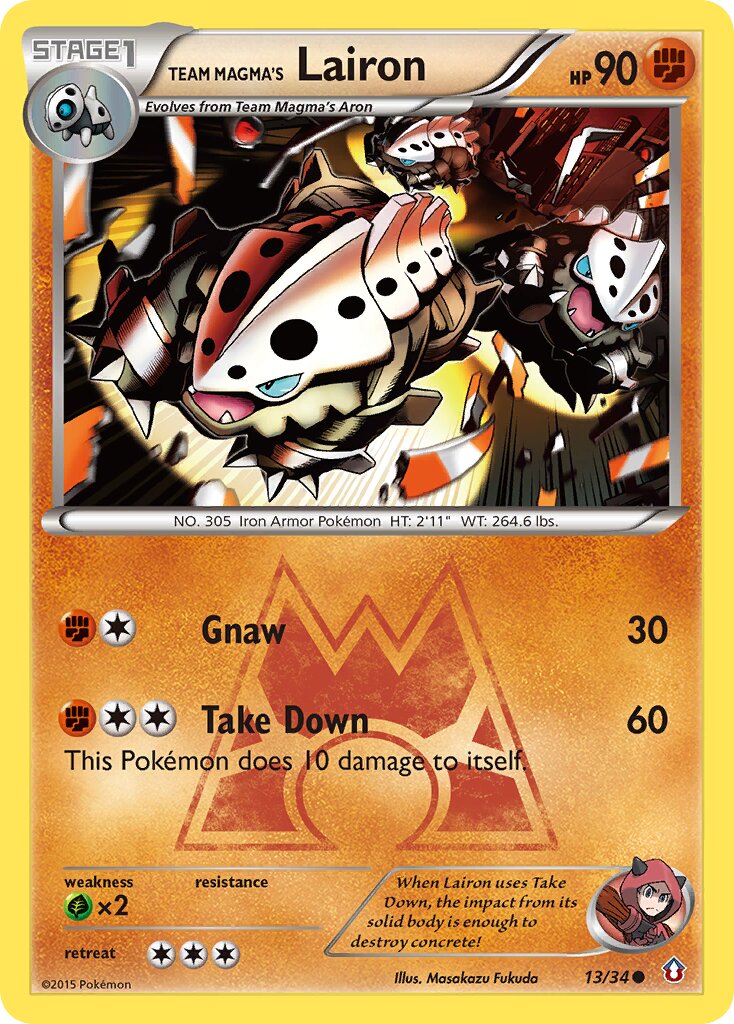 Team Magma's Lairon 013/34 — Double Crisis (English Pokémon TCG card)