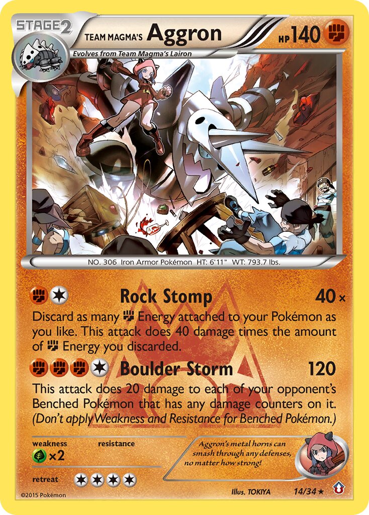 Team Magma's Aggron 014/34 — Double Crisis (English Pokémon TCG card)