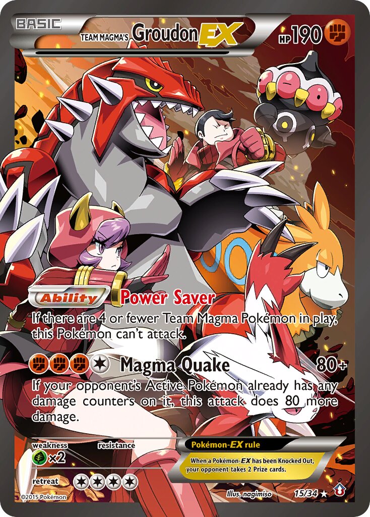 Team Magma's Groudon-EX 015/34 — Double Crisis (English Pokémon TCG card)