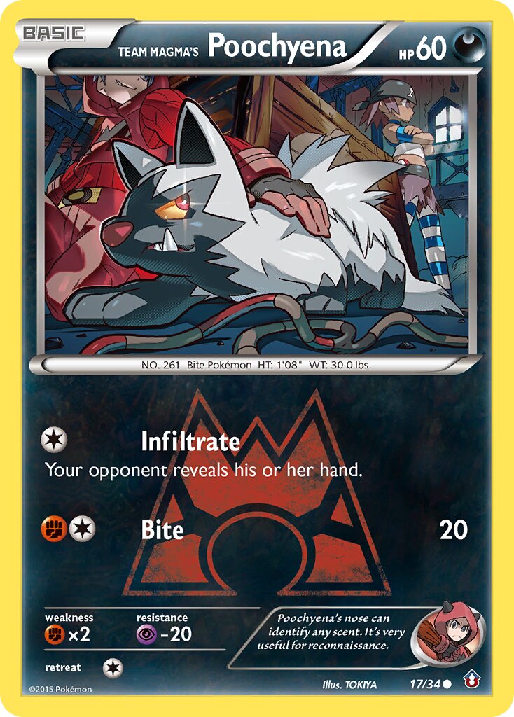 Team Magma's Poochyena 017/34 — Double Crisis (English Pokémon TCG card)