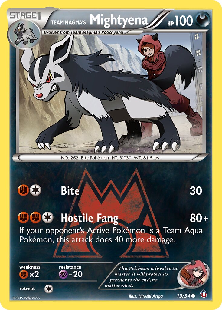 Team Magma's Mightyena 019/34 — Double Crisis (English Pokémon TCG card)