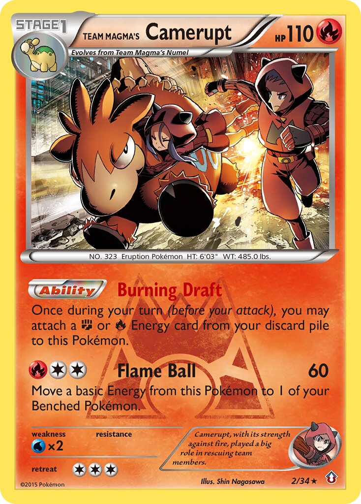 Team Magma's Camerupt 002/34 — Double Crisis (English Pokémon TCG card)